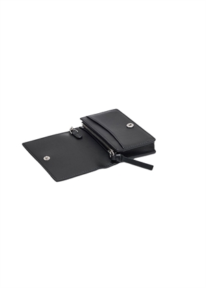 Blue Dog card holder with flap Sort A7042 Ganni 